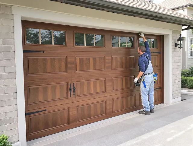 Custom garage door showcase by Bellflower Garage Door Repair in Bellflower