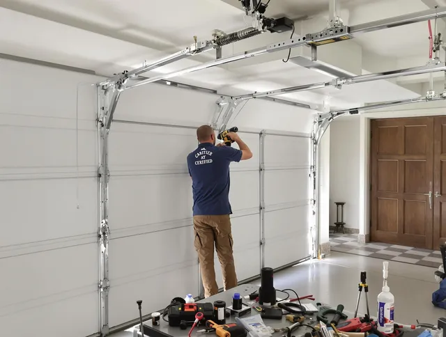Bellflower Garage Door Repair certified technician performing precision garage door repair in Bellflower