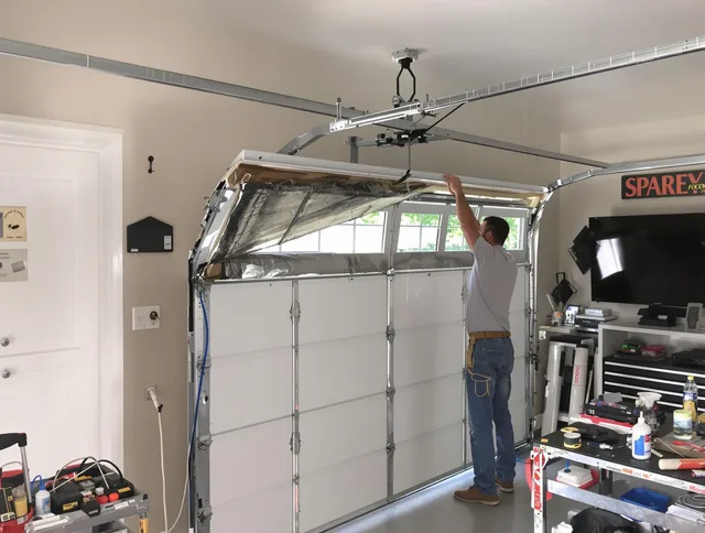 Garage door section replacement by Bellflower Garage Door Repair in Bellflower